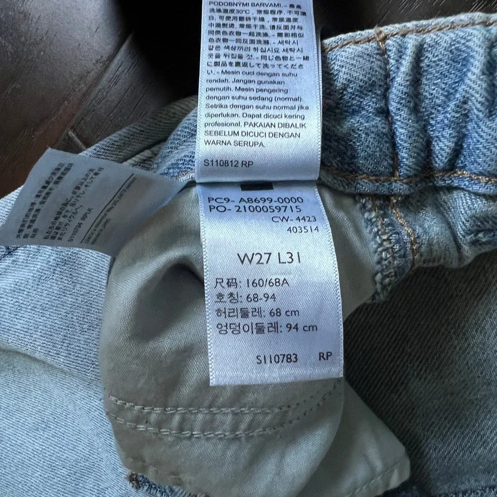 Levi's Baggy Carpenter Jeans Womens 27x31 Light Wash Wide Leg Utility Denim - Picture 6 of 7